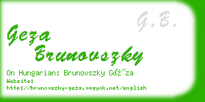 geza brunovszky business card